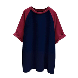 เสื้อยืดคอตตอนหนาพิมพ์โลโก้ได้ตามต้องการ สไตล์ยูนิเซ็กส์ ทรงปกติ พิมพ์โลโก้แบบเรียบง่าย ดีไซน์คัลเลอร์บล็อกคุณภาพสูง - Product Image 4