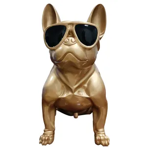 Polyresin Hand BullDog Sculpture Realistic Home Decor French Resin Dog Statue Professional Manufacture French Bulldog Statue