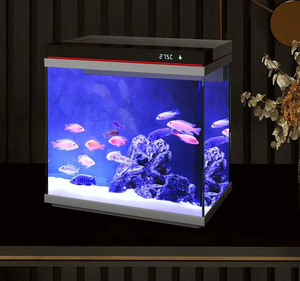 Super-clear Glass Fish tank ZHE-480/480J (black) - Enhances Oxygenation. <strong>Small</strong> <strong>Tabletop</strong> <strong>Aquarium</strong> for Living Room. - Product Image 3