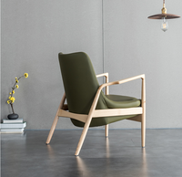 Chaise inclinable nordique de salon en bois de gris massif, avec accoudoirs, mobilier de chambre à coucher, nouveau,