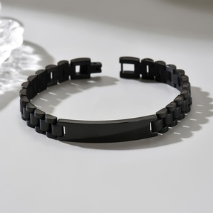 Three-color Glossy Stainless Steel Bracelet <b>Men</b> Simple Sophisticated Versatile Hand Accessory Stylish Unique Fashion Piece - Product Image 6