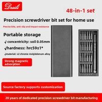 Kit de tournevis magnétique de précision 48-en-1 en acier S2, avec étui en alliage, kit d'outils de réparation professionnel complet pour la réparation de téléphones