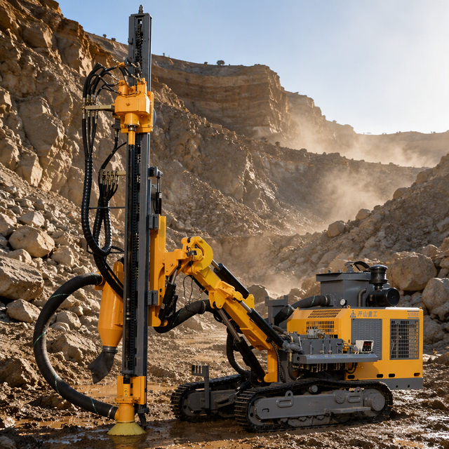 Rotary Diesel Crawler Hammer Drill Rock Breaker Mining Machine DTH Drill Rig with Motor for Quarry Rock Blast Hole
