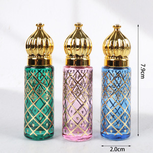 Luxe 8ml Parfum Verre Rouleau sur Bouteille Vide Arabe Huile Essentielle Bleu Violet Noir Conteneur Crème Pour Les Yeux Roller Ball Bouteilles - Product Image 5