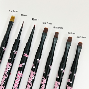Pinceau à ongles double tête avec support métallique, pinceau liner à tête ronde pour traçage, stylo à fil, pinceau professionnel de manucure pour salon - Product Image 1