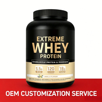 Label Pribadi OEM untuk Bubuk Protein Whey 50g+ Per Sajian, Umur Simpan 24 Bulan, Suplemen Dewasa untuk Membangun Otot