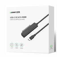 Kabel Adaptor UGREEN SATA ke USB C untuk SSD dan HDD Hard Drive 2.5 inci, Konektor 5Gbps Mendukung SATA III UASP Thunderbolt 3