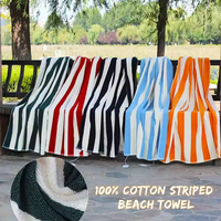 100% coton Jacquard serviette de plage personnalisé rayé séchage rapide sans sable confortable pliable pour piscine salle de bain utilisation
