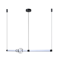 Lámpara Colgante LED Moderna de Varias Capas, Horizontal, de Vidrio Largo, para Hogar, Restaurante, Club, Bar, Cafetería, Comedor, Fácil Instalación