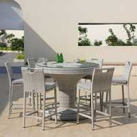 Ensemble de meubles de bar en rotin d'extérieur OSMEN Almansa, 6 pièces, table et chaises de salle à manger en osier PE, design classique pour cour