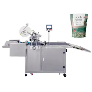 YIMU YM210D Full Automatic Sticker Dispenser with Auto Feeding Paging Bag Device High Speed Bag Labeling Machine