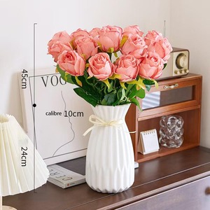 Florero de mesa de cerámica ancho de gama alta de lujo Niche transparente con diseño Art <span class=keywords><strong>Deco</strong></span> <span class=keywords><strong>Simple</strong></span> para arreglos florales elegantes - Product Image 2