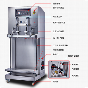 Sellador al vacío vertical estándar DZQ600F CE, máquina de sellado al vacío externa de bolsas grandes, sellador al vacío tipo boquilla con lavado de <span class=keywords><strong>gas</strong></span> - Product Image 4