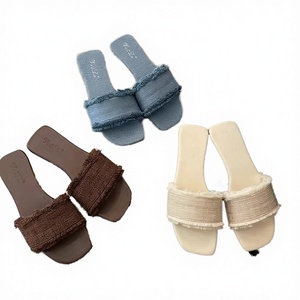 รองเท้าชายหาดพื้นยางหุ้มผ้าแคนวาสขายส่งราคาถูก พร้อมพื้นรองเท้านุ่ม ซับในผ้าตาข่าย สไตล์หวานๆ สำหรับฤดูร้อน คุณภาพดีจากโรงงาน - Product Image 1