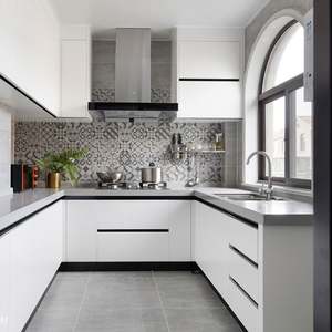 Nouveauté Armoires blanches Cuisine industrielle Cuisine moderne Armoires prêtes à assembler pour la cuisine à domicile - Product Image 4