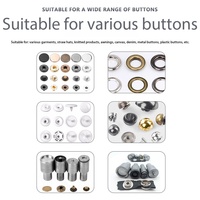 Machine entièrement automatique et informatisée pour l'application de boutons-pression, d'œillets et de attaches à quatre pièces