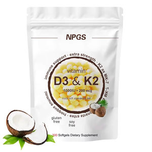 Complément alimentaire en gélules molles D3 1000 UI K2 200 mcg pour adultes - Product Image 1