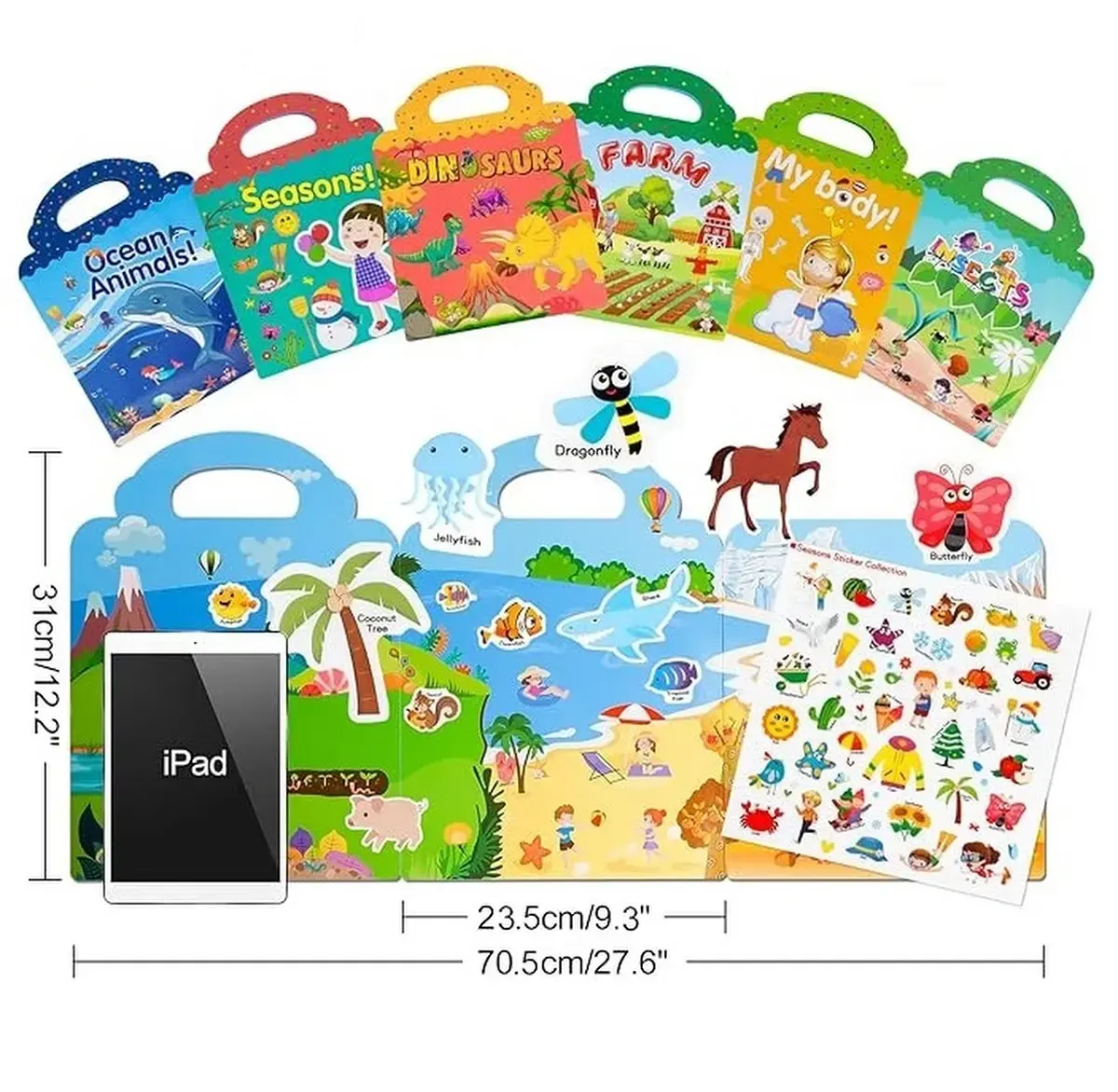 wholesale custom theme sticker book Eco friendly Reusable Waterproof DIY custom scene sticker book for kids
