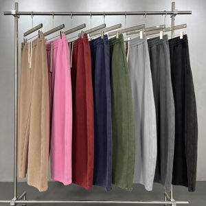 <span class=keywords><strong>Pantaloni</strong></span> da <span class=keywords><strong>uomo</strong></span> in pile e ispessiti con gamba larga a gamba curva lavata a gamba larga lavati in bianco con ricamo a sbuffo <span class=keywords><strong>pantaloni</strong></span> larghi pesanti - Product Image 2