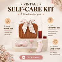 Coffret cadeau de luxe vintage pour femmes, panier en PVC réutilisable avec rouleau facial, accessoires de bain, cadeau pour la Saint-Valentin