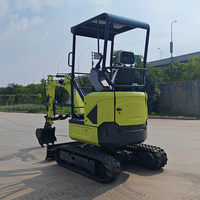 Mini-excavatrice Derette certifiée EPA de 1,5 tonne avec moteur Kubota, excavatrice compacte sur chenilles hydraulique pour petits travaux de construction
