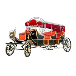 2024 Eouope Electric Sightseeing Horse Carriage with 3 Rows Attraction Exhibition Carriage Royal Wedding Horse Cart for Sale