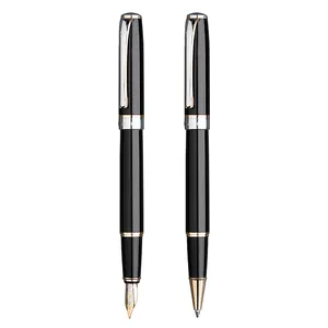 Hero 385# Custom logo with metal baking paint ballpoint pen and fountain pen for business office and school Writing width 0.5 mm