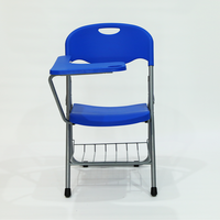 Chaise de formation ergonomique pour étudiants, chaise pliante en plastique avec tablette d'écriture intégrée
