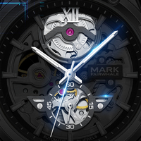 Montre mécanique automatique Mark Fairwhale pour homme, de haute qualité, avec aiguilles lumineuses, tendance, squelette, FW-6960