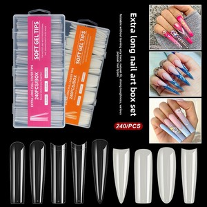 <span class=keywords><strong>Faux</strong></span> <span class=keywords><strong>ongles</strong></span> longs et droits, carrés, 240 pièces en boîte, capsules d'<span class=keywords><strong>ongles</strong></span> transparentes à couverture complète, <span class=keywords><strong>faux</strong></span> <span class=keywords><strong>ongles</strong></span> XXL - Product Image 2