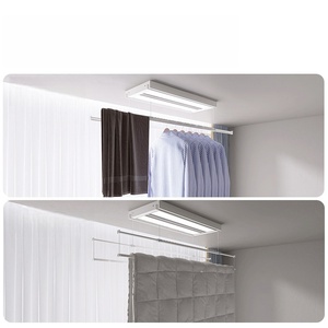 Home intelligent ultra-thin invisible <b>pole</b> balcony indoor fully automatic lifting electric drying rack - Product Image 3