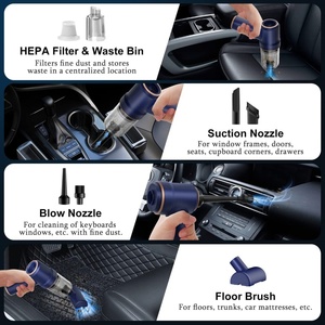 Aspirateur de voiture Aspirateur portable à main avec une aspiration super puissante, léger, rechargeable sans fil - Product Image 5
