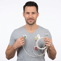 Aksesoris Medis Caremed Kompatibel dengan Kabel Leadwire ECG Phillipppsss 3 Lead Klip Kabel ECG IEC 2.5 Perlengkapan Medis ISO