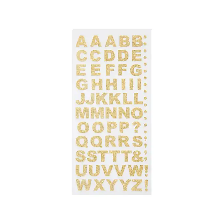 Gold Glitter Alphabet Stickers