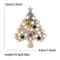 Broche de Noël en alliage européen et américain avec strass et perles, bijoux de vêtements pour femmes, tendance et polyvalente