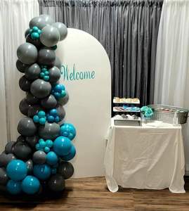 4x7ft Maßgefertigter Tragbarer Chiara-Bogen Hintergrundbezug Elastischer Spandex-Hintergrund für Geburtstag Hochzeit Babyparty Dekoration - Product Image 3