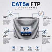 Cable de Red LAN CAT5e FTP 0.52x4P, Conductor de Cobre Sólido, Aislamiento de PE, Revestimiento de PVC de Bajo Humo y Libre de Halógenos, Cable de Comunicación