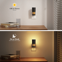 LOHAS 3 couleurs 3000K/5000K/ambre, applique murale moderne rotative, veilleuse avec capteur crépusculaire, lampe de nuit LED pour chambre à coucher