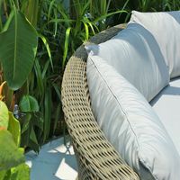Ensemble de meubles de jardin en rotin tressé moderne pour l'extérieur, salon de jardin, canapé, coussin, table basse pour hôtels et parcs