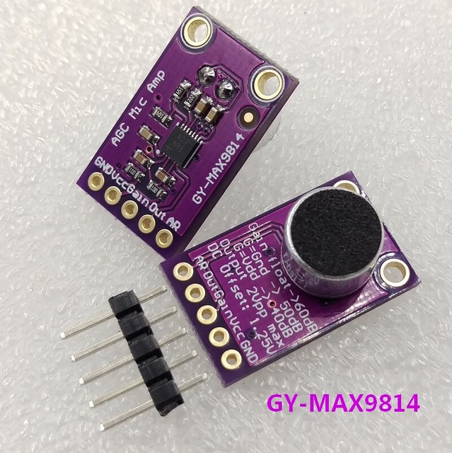 GY-MAX9814 Microphone Amplifier Module, AGC Automatic Gain Control W56