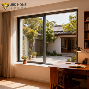 Ventana Corredera Moderna Ahorradora de Espacio con Marco Negro, <span class=keywords><strong>Mosquitera</strong></span> Integrada, Aislamiento Térmico, Certificación Energy Star para Apartamentos Pequeños - Product Image 3