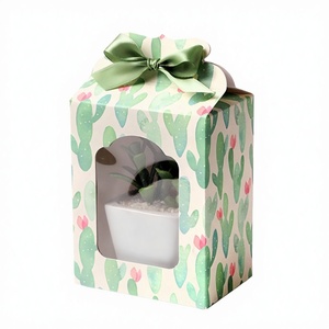 Eco Paperboard Kraft Clear PVC Window Folding Favor Box Multi-Use <b>Packaging</b> Dry Flowers/Gifts Holiday Candy/Craft/Potpourri - Product Image 3