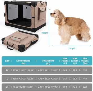 4 pintu portabel lipat pembawa hewan peliharaan anjing peti lembut bingkai baja kuat perjalanan kandang anjing kucing dapat dilipat - Product Image 6