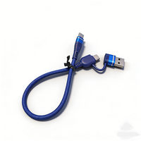 Câble de charge USB/Type-C vers Type-C 2 en 1 court de 25 cm pour appareil Android USB-C 15/16/17, banque d'alimentation