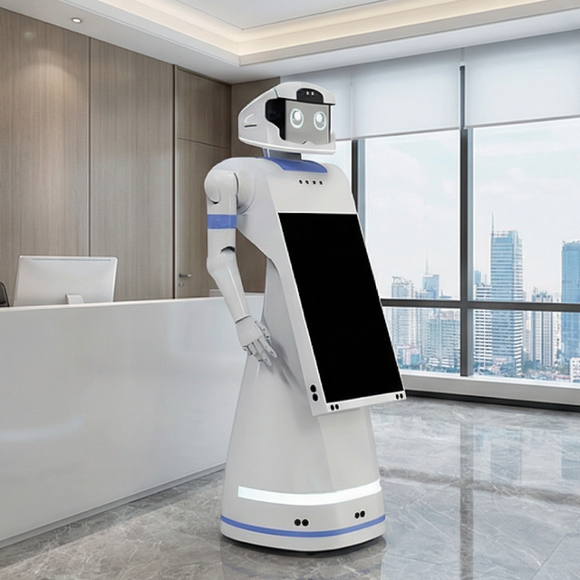 AI Reception Guide Robot Intelligent Greeting Service Robot with Voice Interaction for Museum Hotel Exhibition
