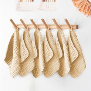 Handuk Persegi Katun 100% Double Gauze Lembut, Bernapas, Warna Polos, Lap Tangan untuk Bayi, Rumah, dan Perjalanan - Product Image 2
