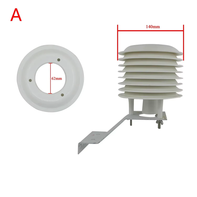 ABS Solar Radiation Shield Weather Station Projector with Bracket Mount for 3-20 Floors CO2 Sensor & Humidity Sensor