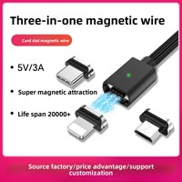 Câble de charge magnétique 3-en-1 tressé avec charge rapide et transfert de données pour téléphones mobiles - Vente en gros usine