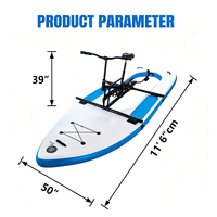 Vélo aquatique gonflable monoplace bleu préféré, en PVC Drop Stitch, avec cadre en aluminium et pédales, pour loisirs aquatiques en extérieur