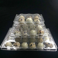 Cartons d'oeufs de caille transparents personnalisables pour usage agricole 30mm de diamètre avec 12 24 30 trous Conteneur d'oeufs de caille en plastique